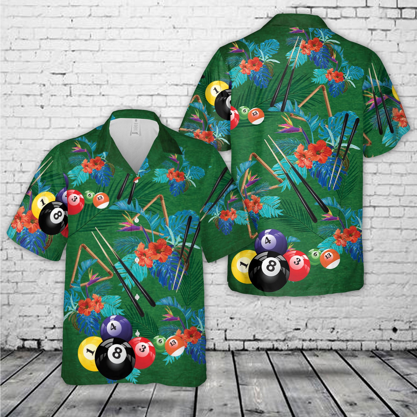 JX 2-Piece Pool Cue Stick Billiard Pool Cue Hawaiian Shirt