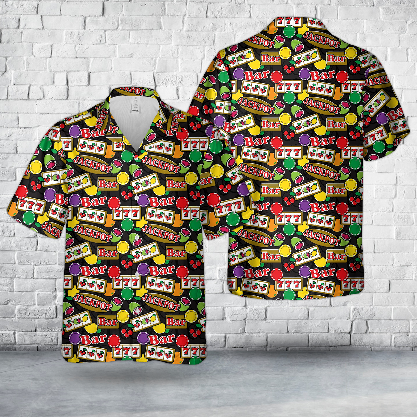 Jackpot Lucky Slot Machine Fruit Hawaiian Shirt