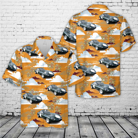Jaguar E-type Lightweight Low Drag Coupe Hawaiian Shirt