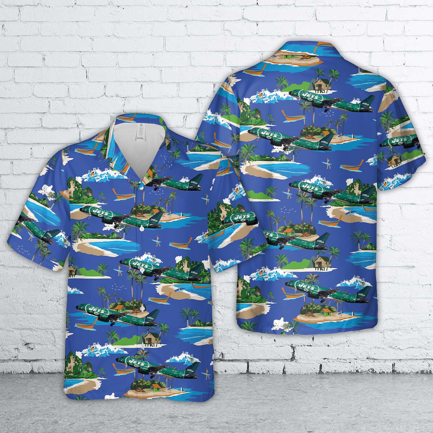 JetBlue Airways (NY Jets Livery) Airbus A320-232 Hawaiian Shirt