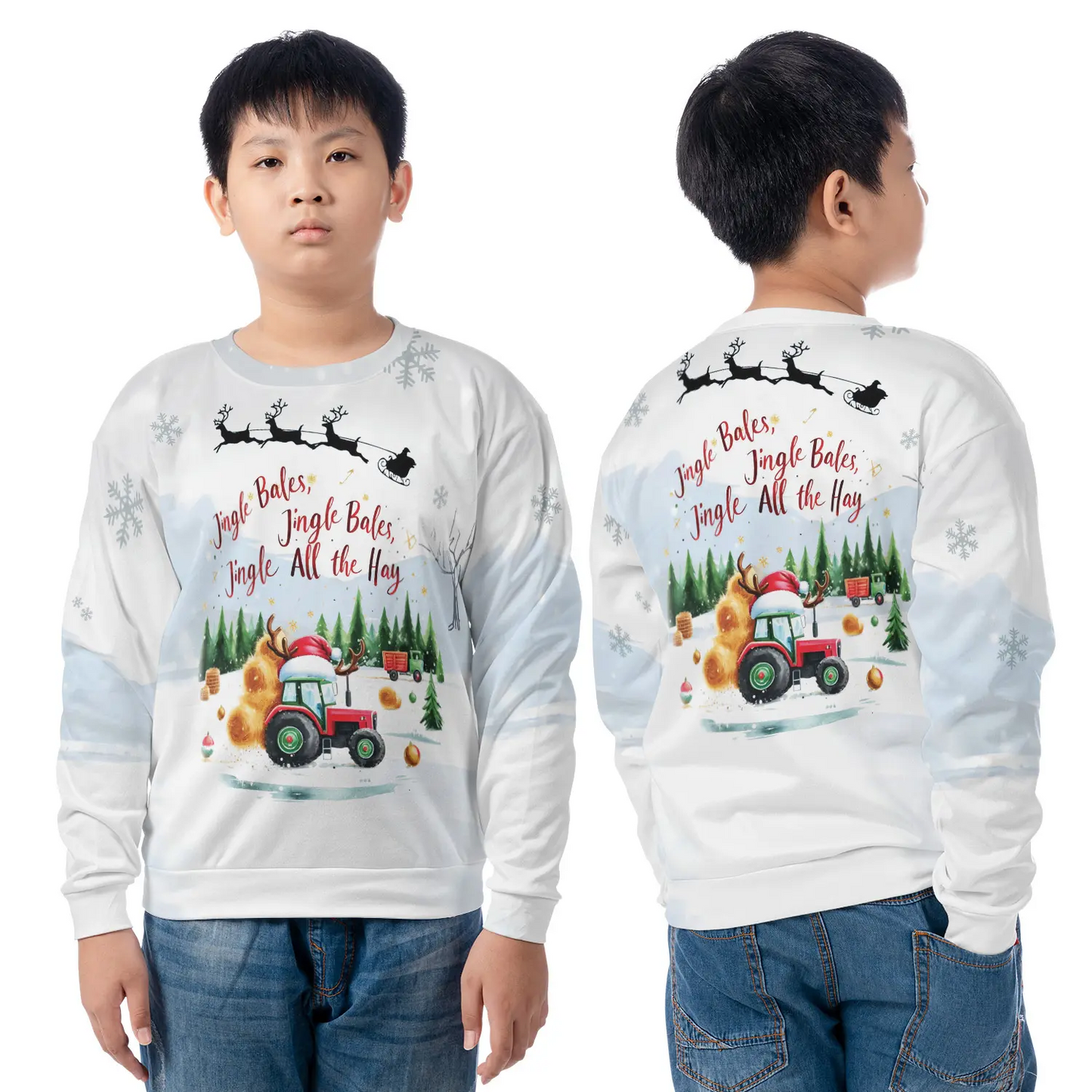 Jingle Bales AOP Youth Sweatshirt