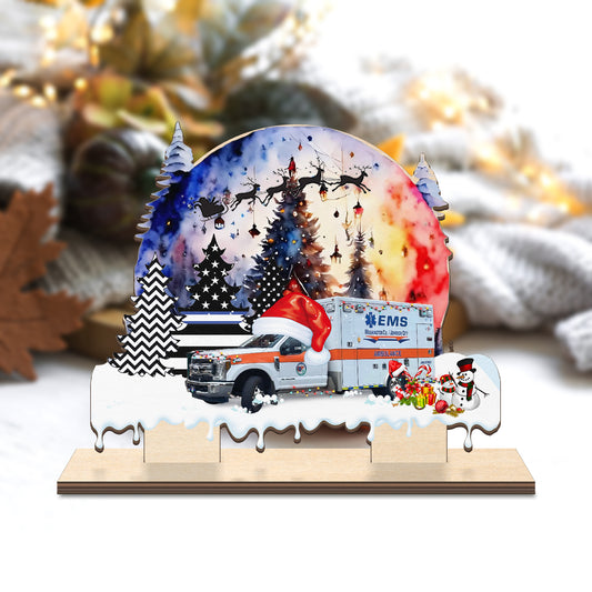 Johnson City, Tennessee, Washington County / Johnson City EMS Christmas Custom Shape Wood Standee