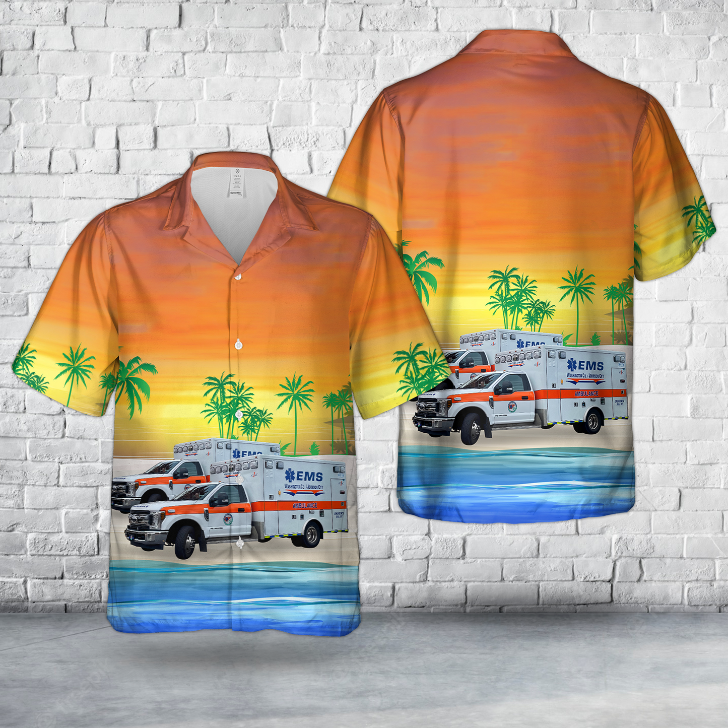 Johnson City, Tennessee, Washington County / Johnson City EMS Hawaiian Shirt