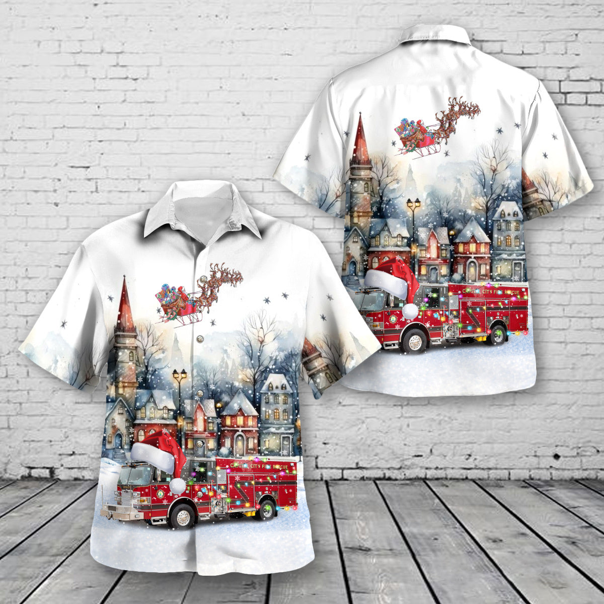 Juneau, Alaska, Capital City Fire/Rescue Christmas Hawaiian Shirt