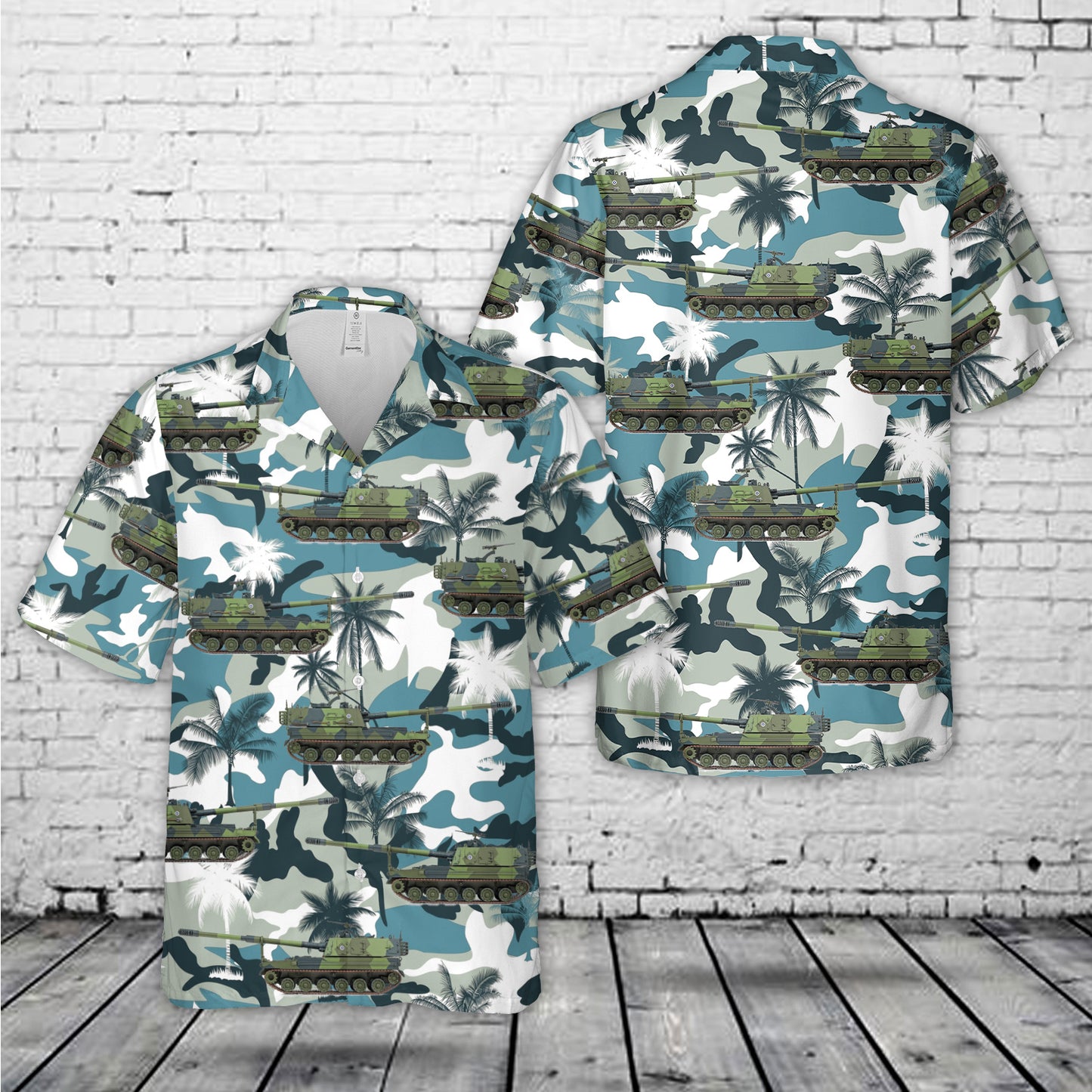 K9FIN "Moukari" Finnish Army Tank Hawaiian Shirt