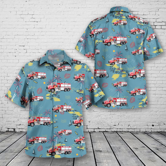 Kalamazoo, Michigan, Cooper Charter Township Fire Department Hawaiian Shirt