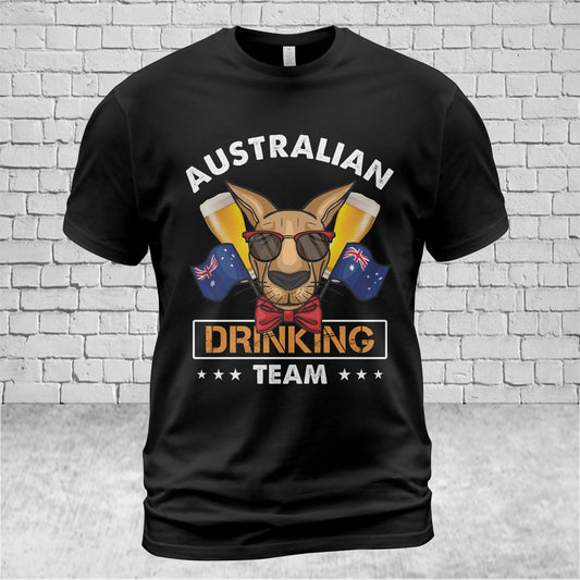 Kangaroo Drinking Beer Australia Day Party Classic Unisex T-Shirt Gildan 6400 (Made In EU) NLMP0808PT12