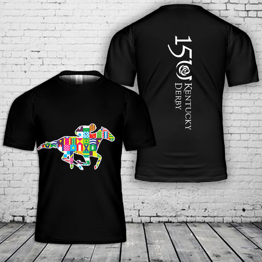 Kentucky Derby 150 Jockey Silks T-Shirt 3D