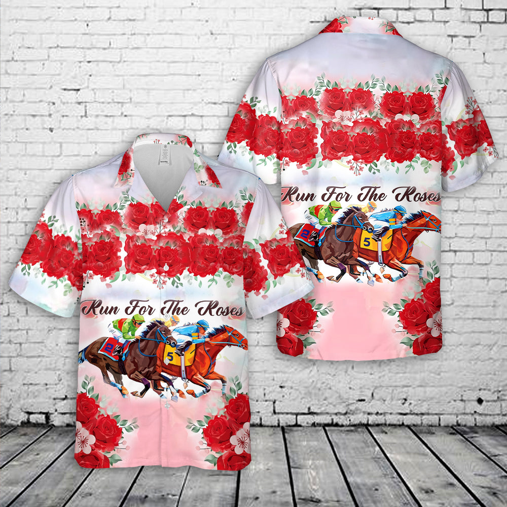 Kentucky Derby Horse Run for The Roses Hawaiian Shirt