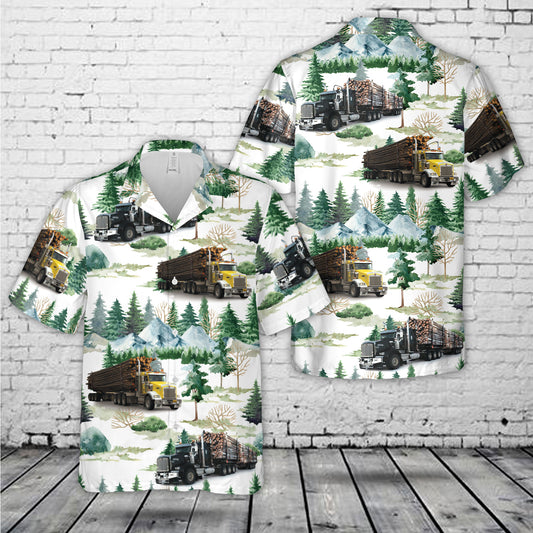 Kenworth T800 Logging Truck Hawaiian Shirt