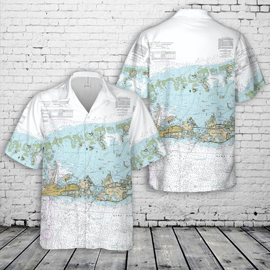 Key West Nautical Chart Hawaiian Shirt