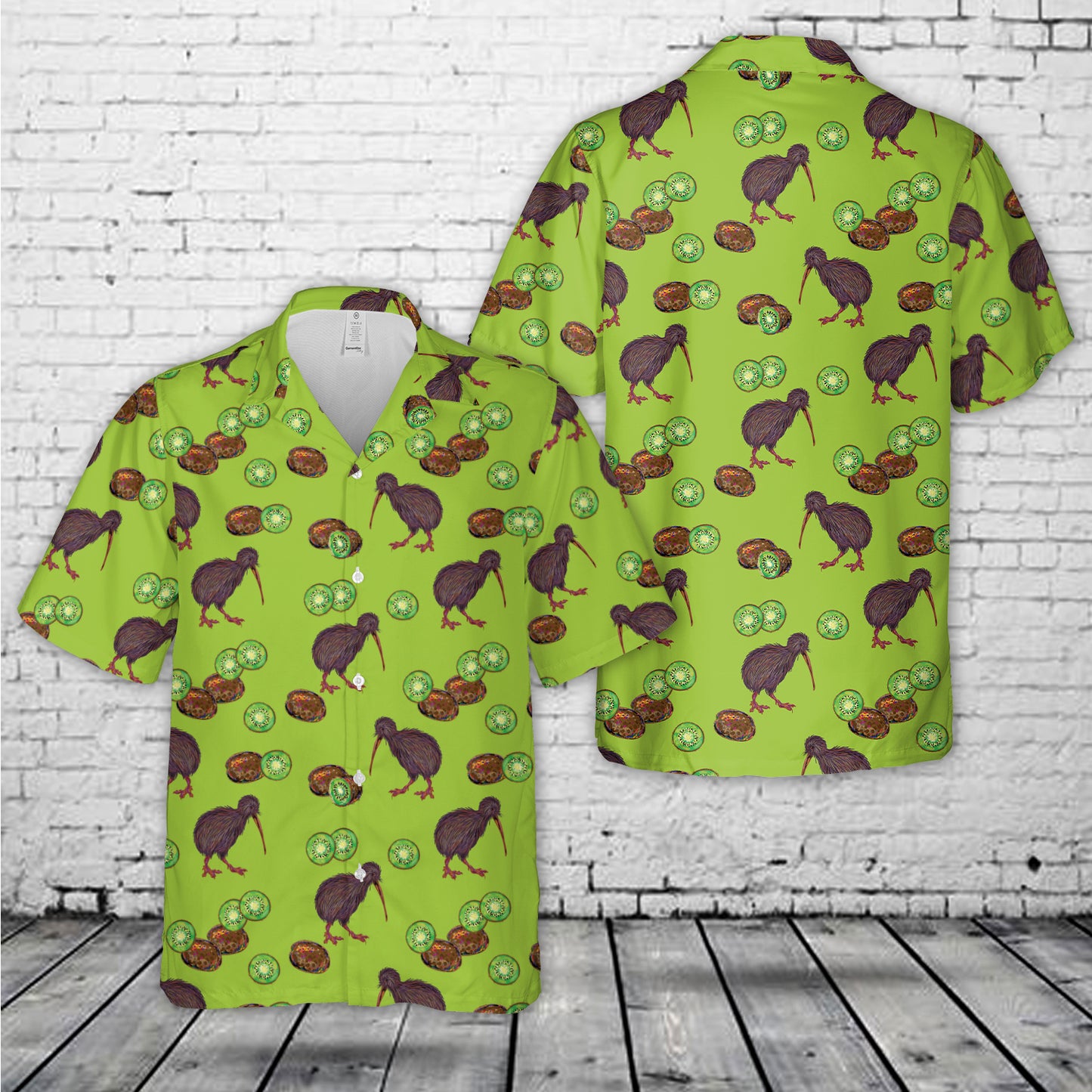 Kiwi Fruit and Kiwi Bird pattern Hawaiian Shirt