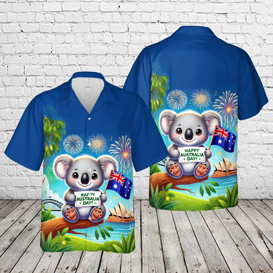 Koala Happy Australia Day Hawaiian Shirt