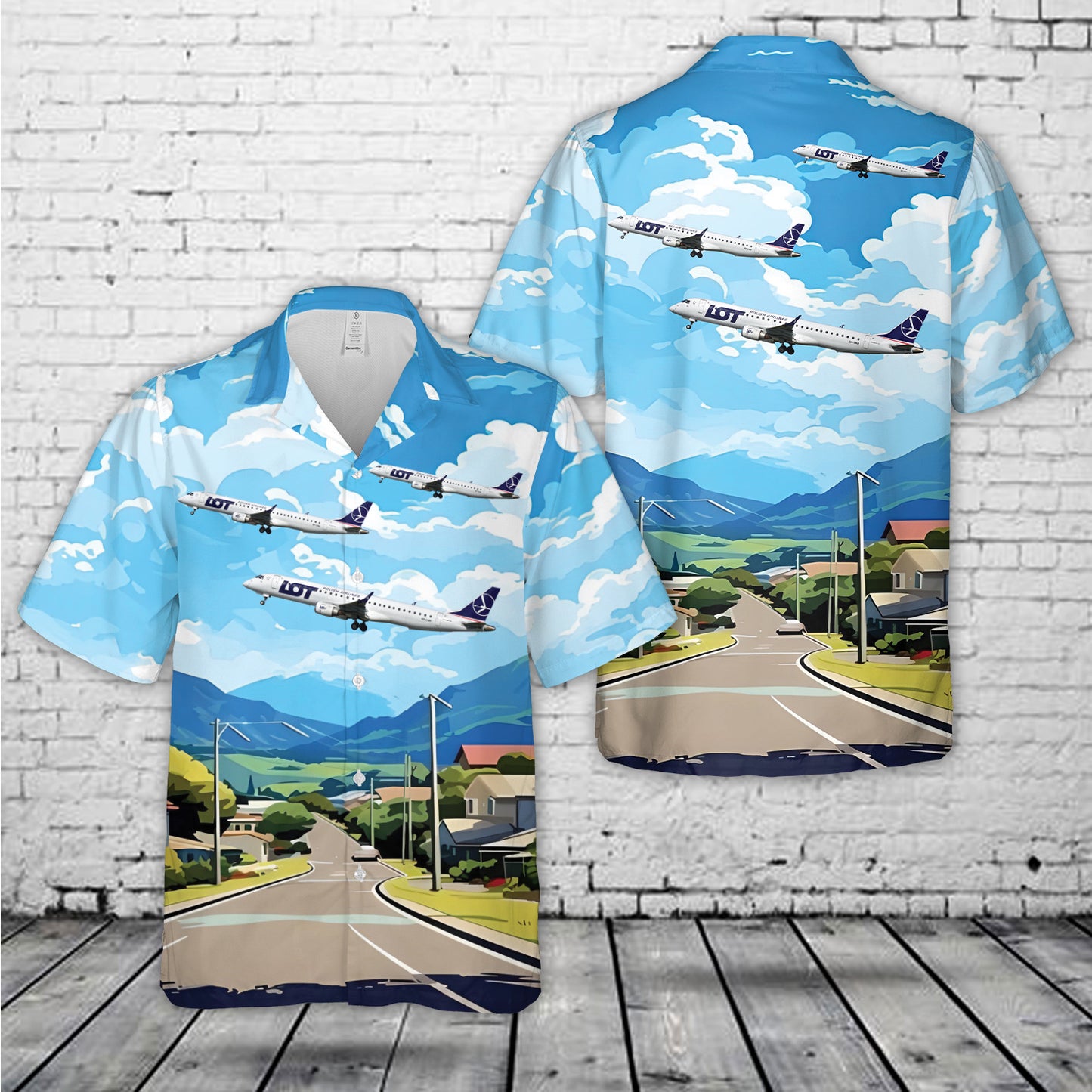 LOT Polish Airlines Embraer 190-200IGW Hawaiian Shirt
