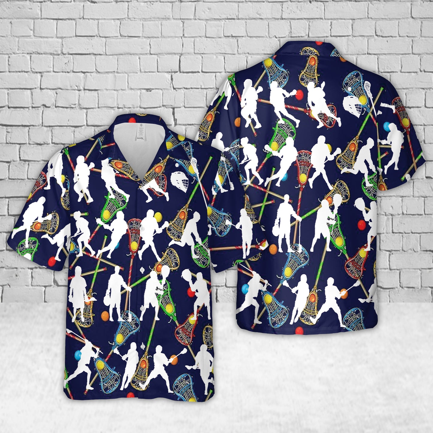 Lacrosse Silhouettes Hawaiian Shirt