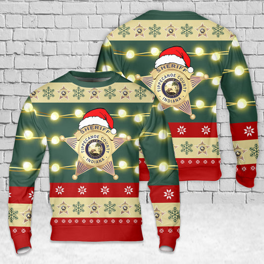 Lafayette, Indiana, Tippecanoe County Sheriffs Office AOP Christmas Sweater