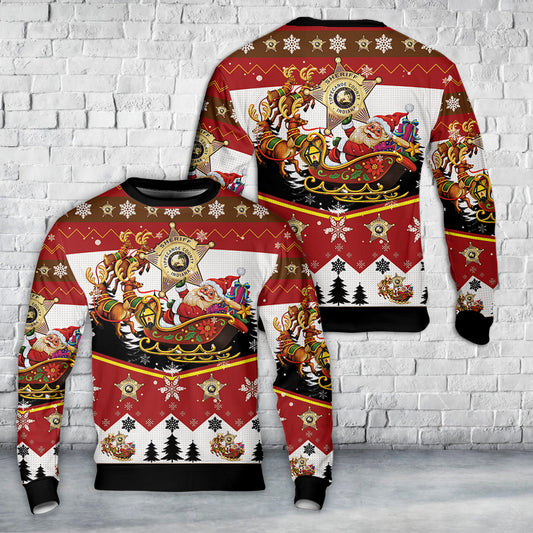 Lafayette, Indiana, Tippecanoe County Sheriffs Office Christmas AOP Sweater
