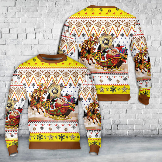 Lafayette, Indiana, Tippecanoe County Sheriffs Office Christmas AOP Sweater