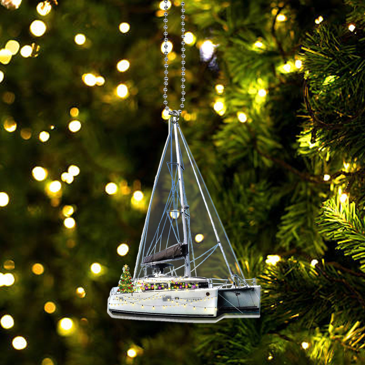 Lagoon 450F Catamarans Yacht Christmas Ornament