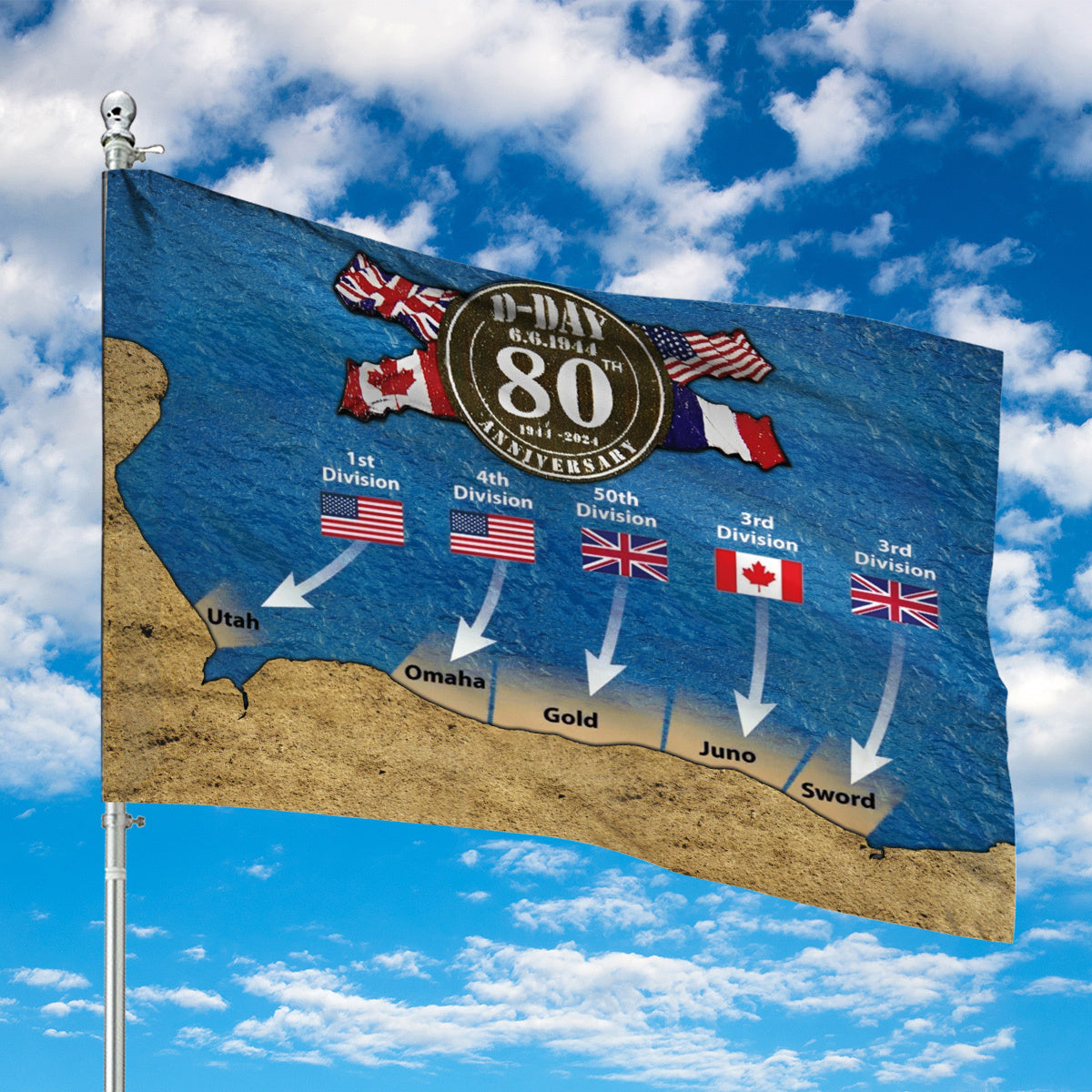 Landing Beaches, 80th Anniversary of D-Day House Flag