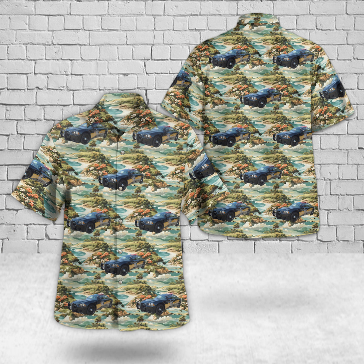 Lapeer, Michigan, Lapeer County Sheriffs Office Dodge Charger Hawaiian Shirt