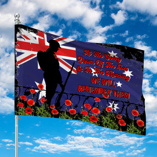 Lest We Forget Anzac Australia House Flag