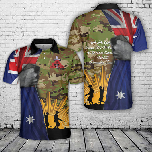 Lest We Forget Anzac Day Australia, Father's Day Polo Shirt