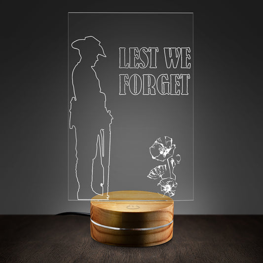 Lest We Forget Custom Shape Photo Night Light