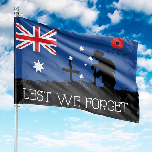 Lest We Forget Veteran Anzac Day House Flag