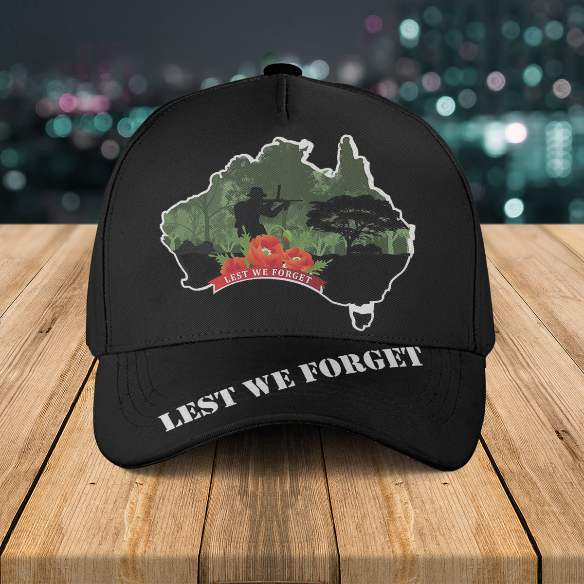 Lest we forget Anzac Australian Map Baseball Cap