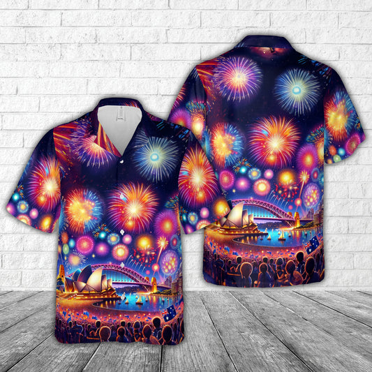 Australia Day With Firework Hawaiian Shirt
