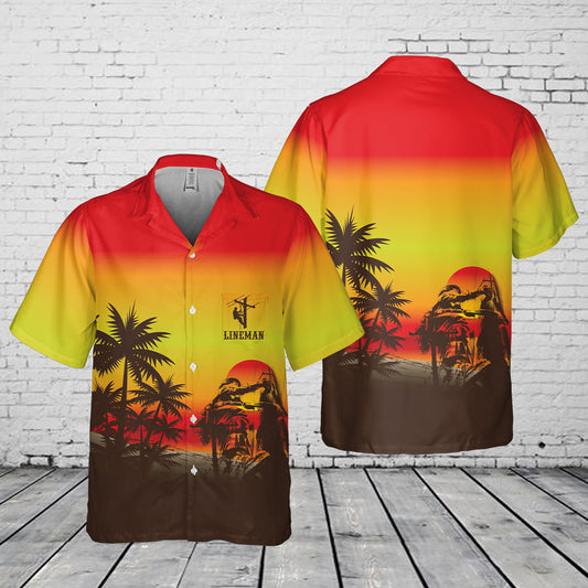 Lineman Sunset Pocket Hawaiian Shirt