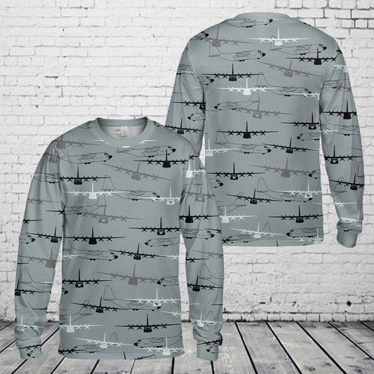 Lockheed Martin C-130J Super Hercules Silhouette Long Sleeve Shirt