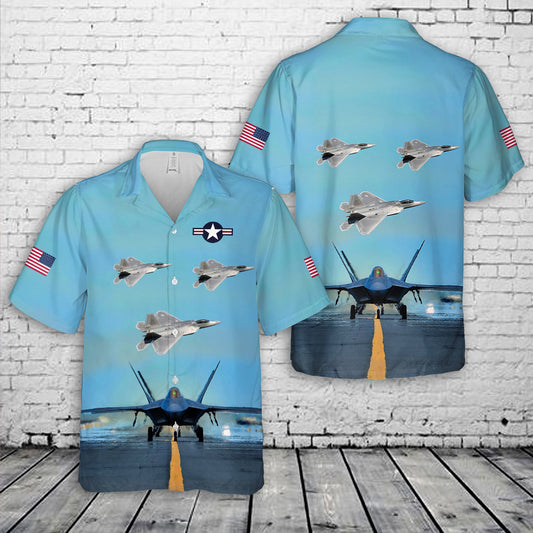 Lockheed Martin F-22 Raptor Hawaiian Shirt