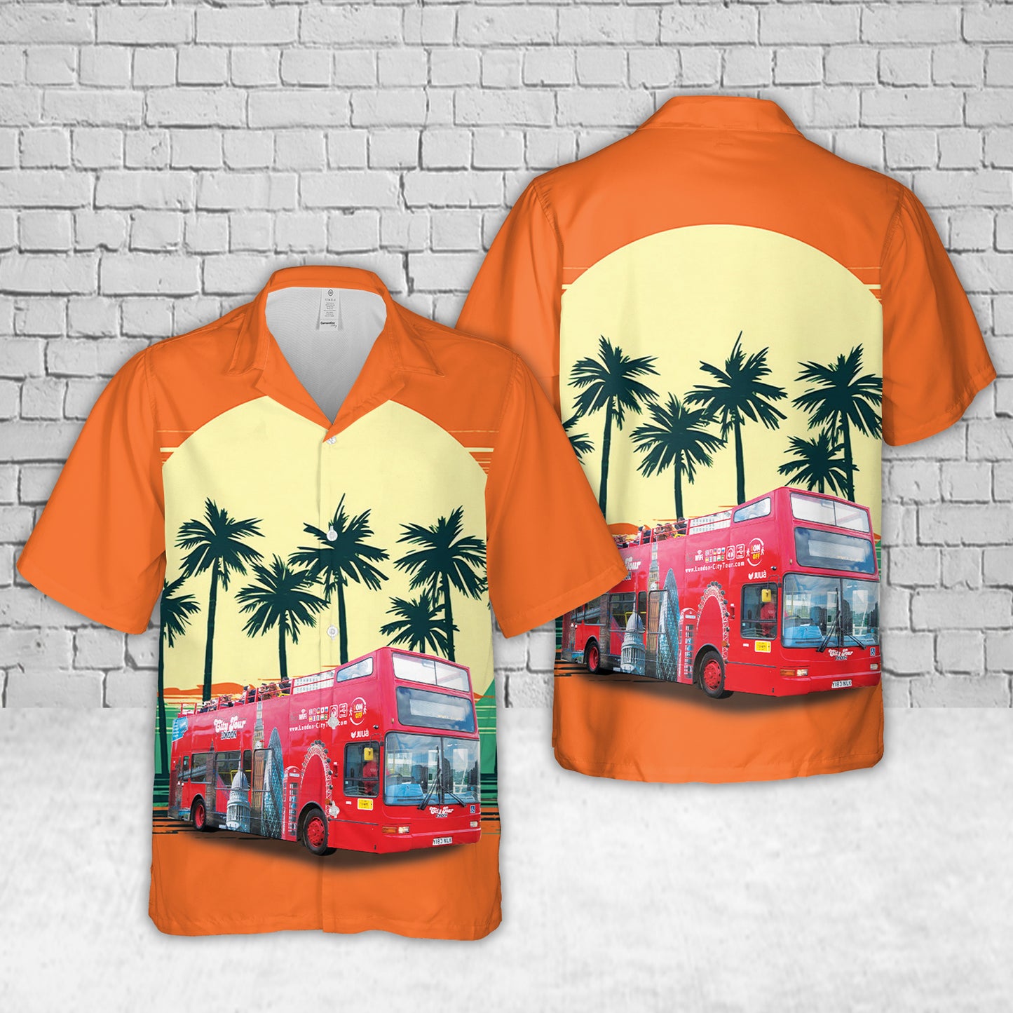 London Open Top Bus Hawaiian Shirt
