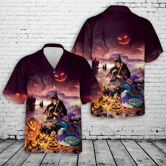 Loon Bird Halloween Hawaiian Shirt