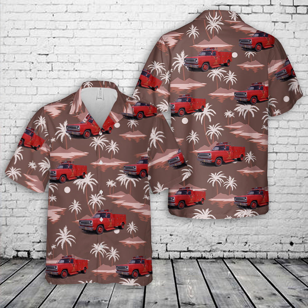 Los Angeles County Fire Department Rescue Squad 51 1972 Dodge D-300 Hawaiian Shirt