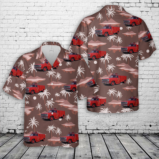 Los Angeles County Fire Department Rescue Squad 51 1972 Dodge D-300 Hawaiian Shirt