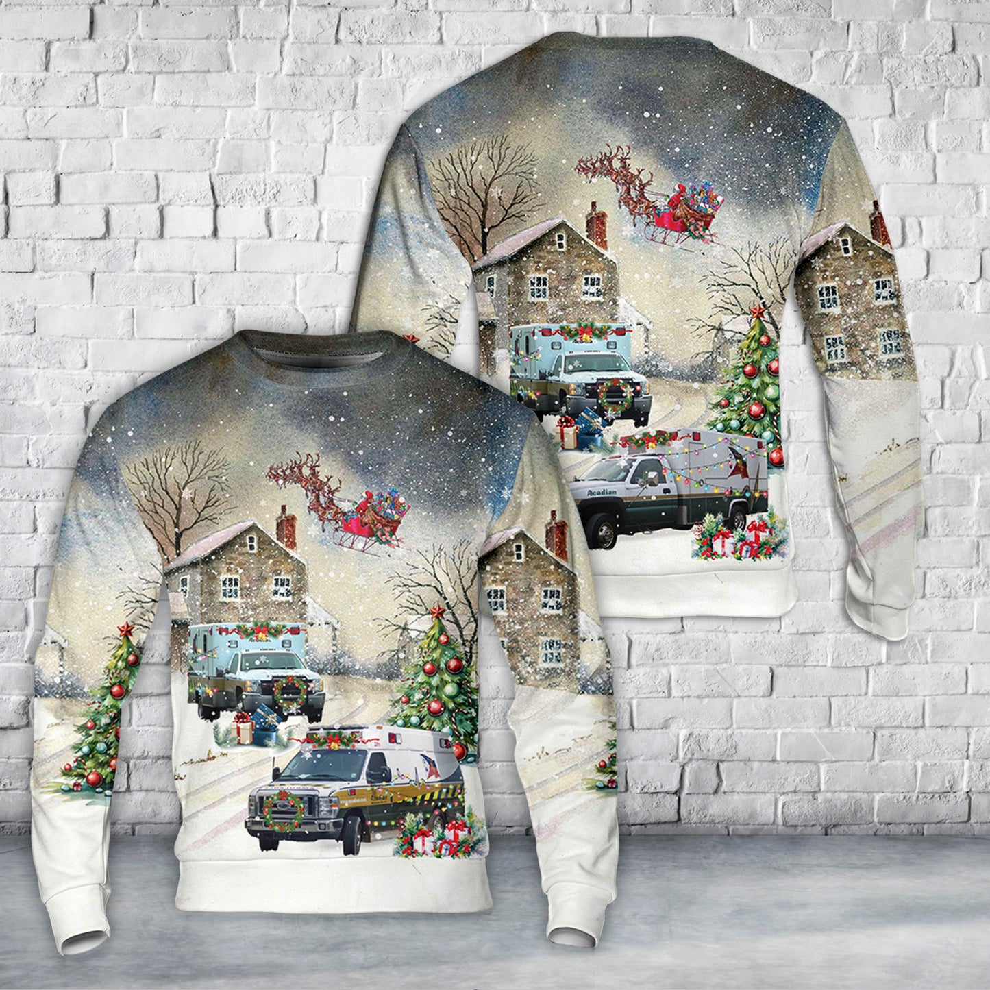Louisiana Acadian Ambulance Christmas AOP Sweater