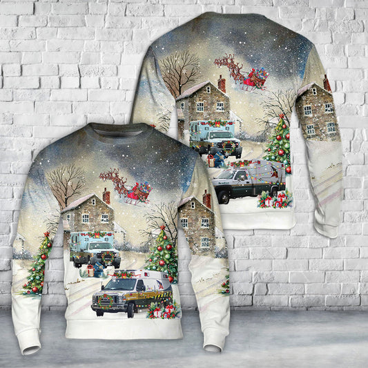 Louisiana Acadian Ambulance Christmas AOP Sweater