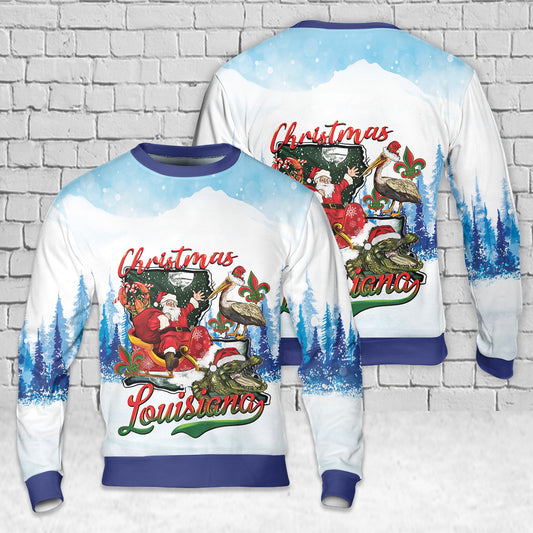 Louisiana Christmas AOP Sweater
