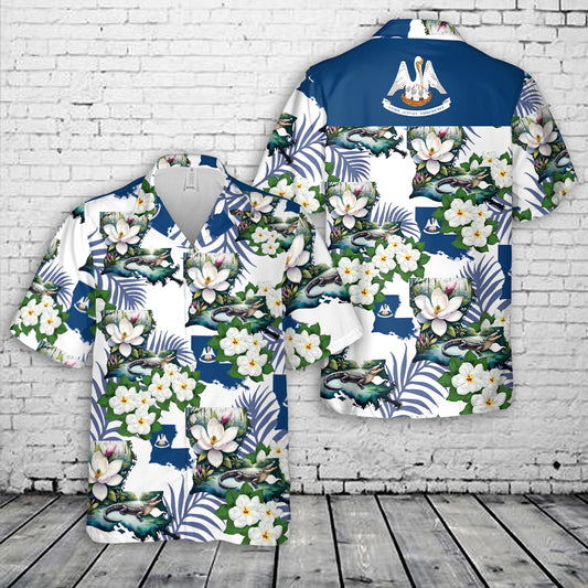 Louisiana Map Hawaiian Shirt