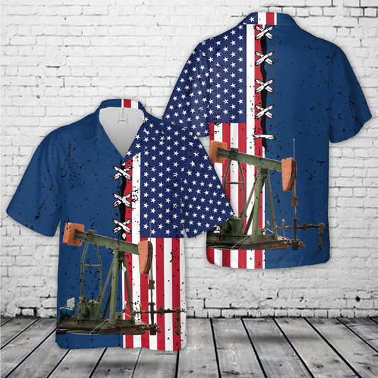 Louisiana Oil Pipeline Pumpjack Hawaiian Shirt