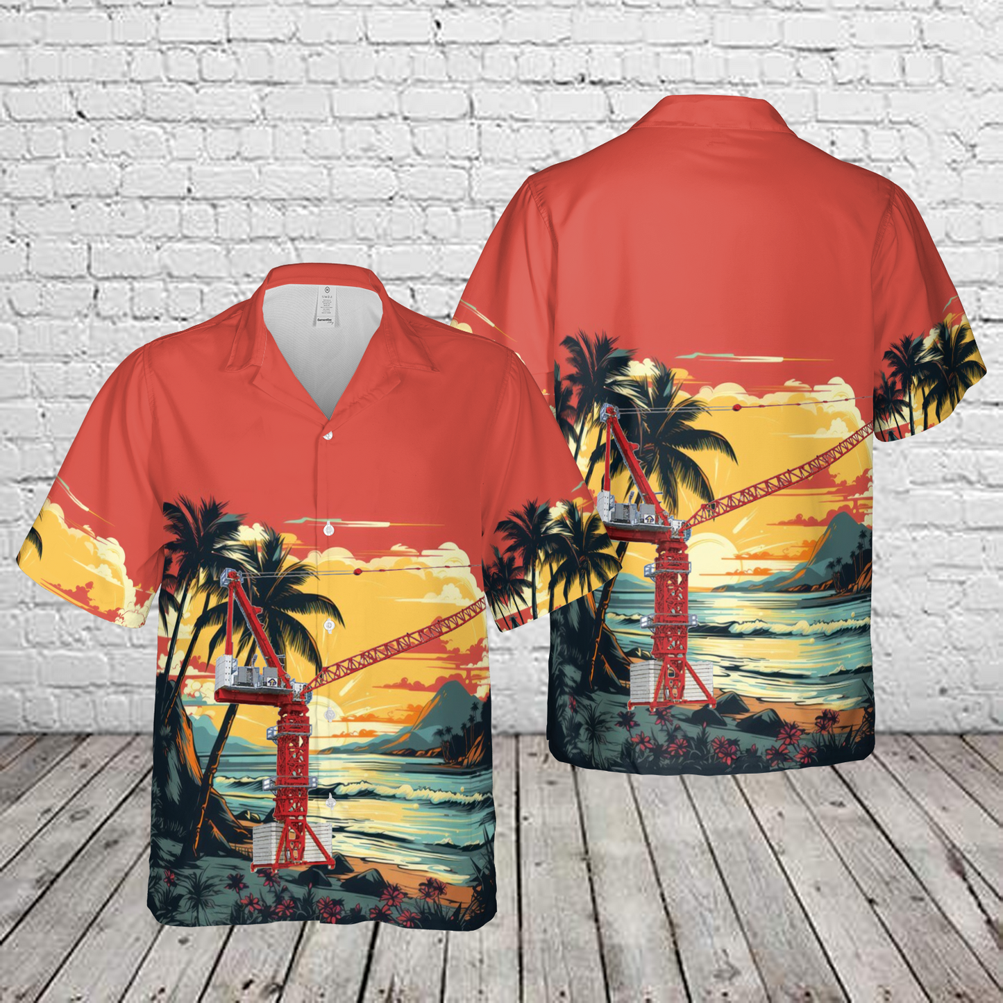 Luffing Tower Crane Hawaiian Shirt