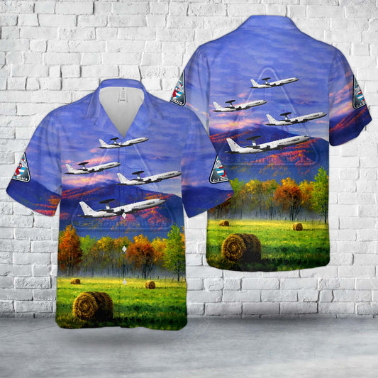 Luxembourg Air Force NATO AWACS Boeing E-3 Sentry Hawaiian Shirt