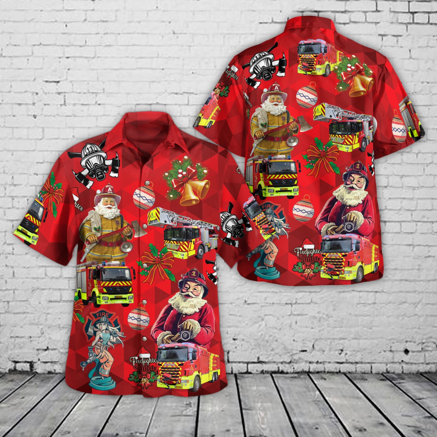 Luxembourg Fire Department Fleet Christmas Hawaiian Shirt