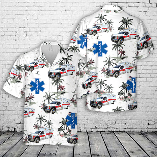 Lynbrook, NY, Lynbrook Fire Department 425A ambulance Hawaiian Shirt