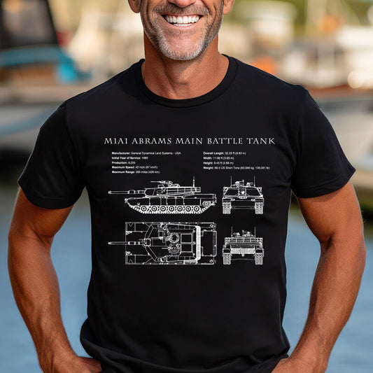 M1A1 Abrams Main Battle Tank Classic Unisex T-Shirt Gildan 5000 (Made In US)