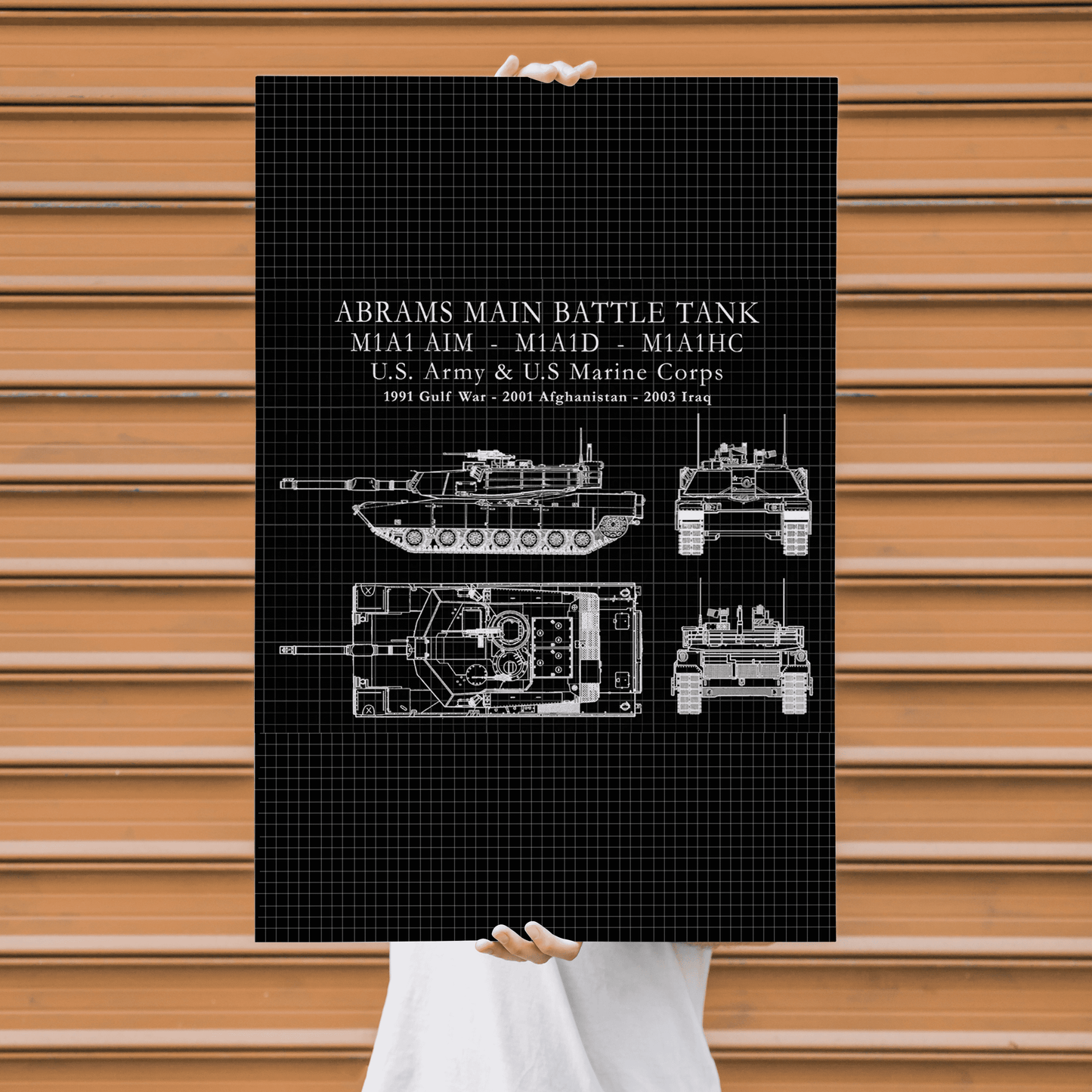 M1A1 Abrams Main Battle Tank M1A1-AIM - M1A1D Tank - M1A1HC Military Tank - US Army Tank - USMC Tank Poster