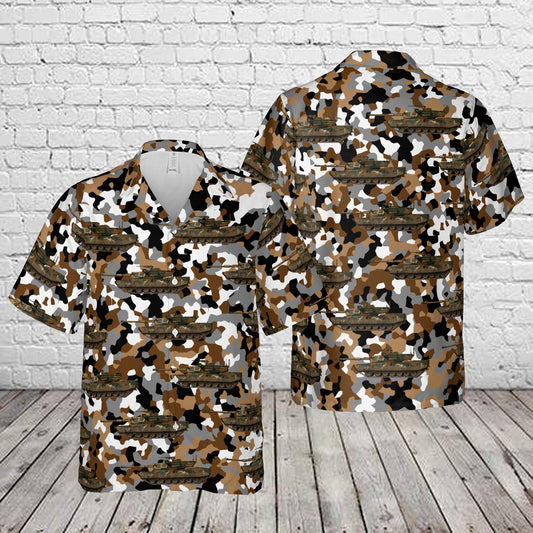 M1 Abrams MERDC “Winter, US & Europe, verdant” pattern Winter Camo Christmas Hawaiian Shirt